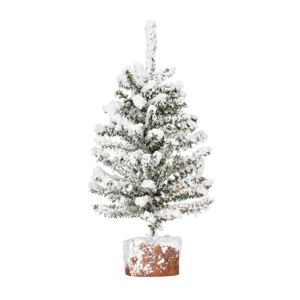 Vickerman Flocked Mini Pine Tabletop Artificial Christmas Tree