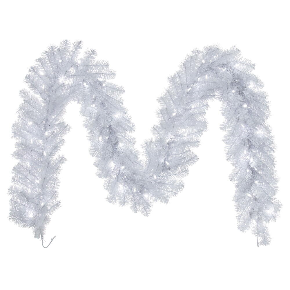 Vickerman Artificial Crystal White Garland