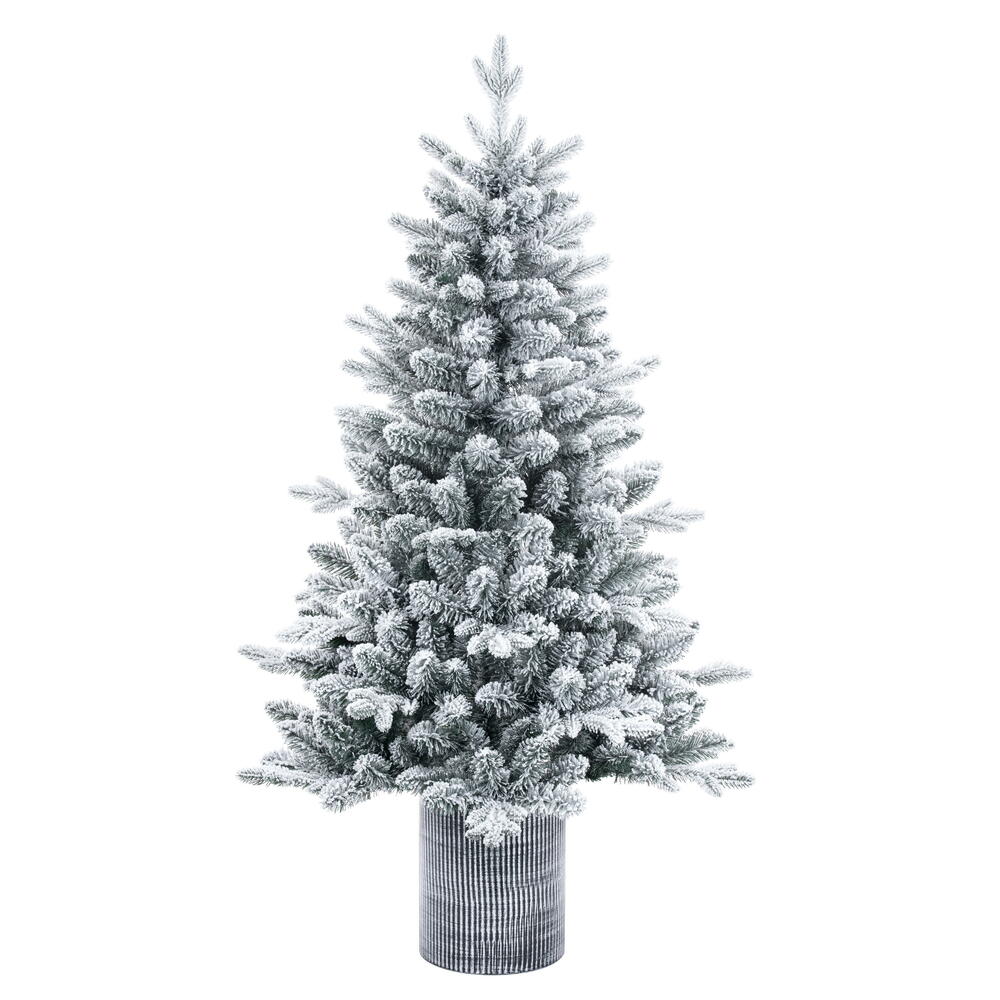 Vickerman Frosted Potted Spruce Artificial Christmas Tree