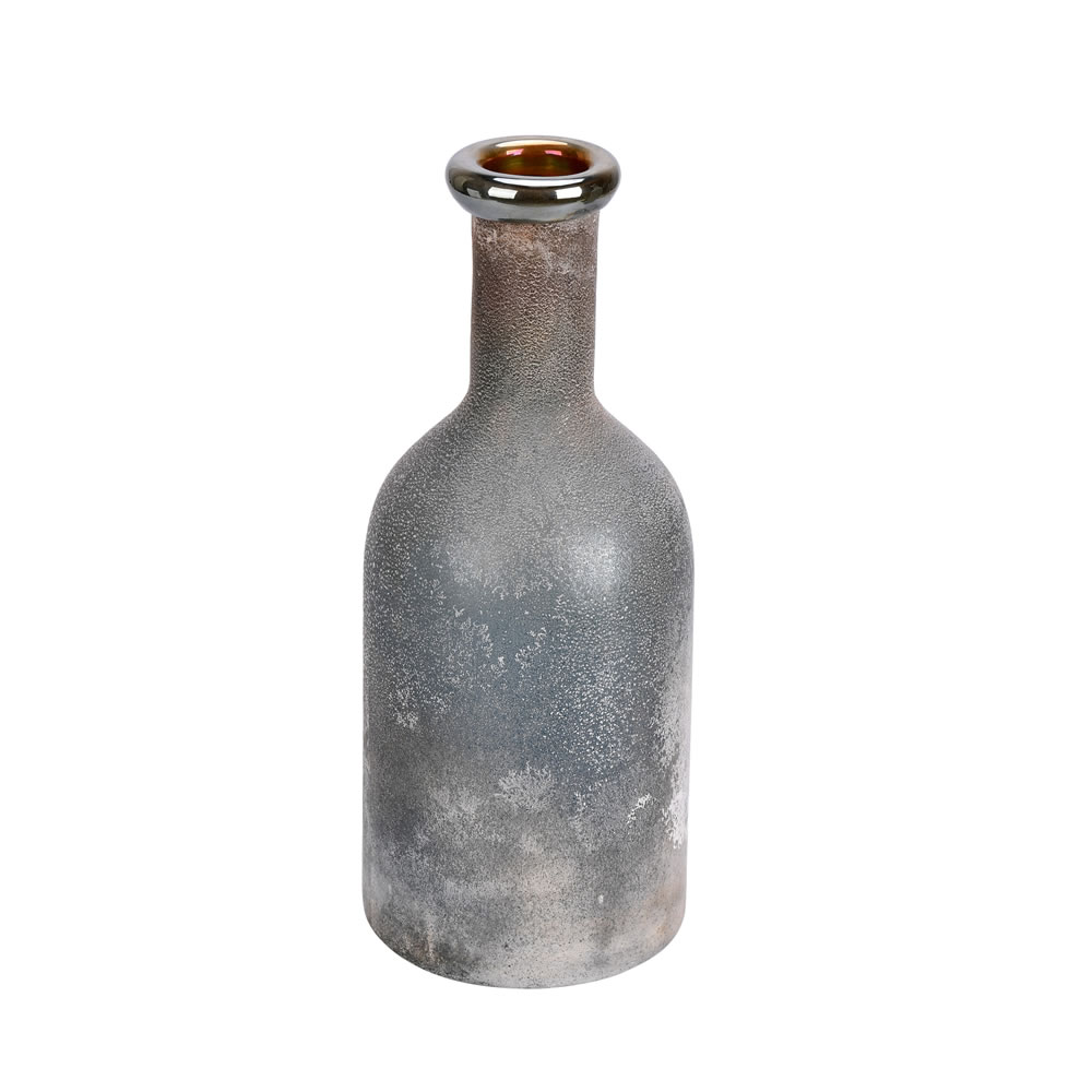 Vickerman Slate Gray Glass Bottle Vase
