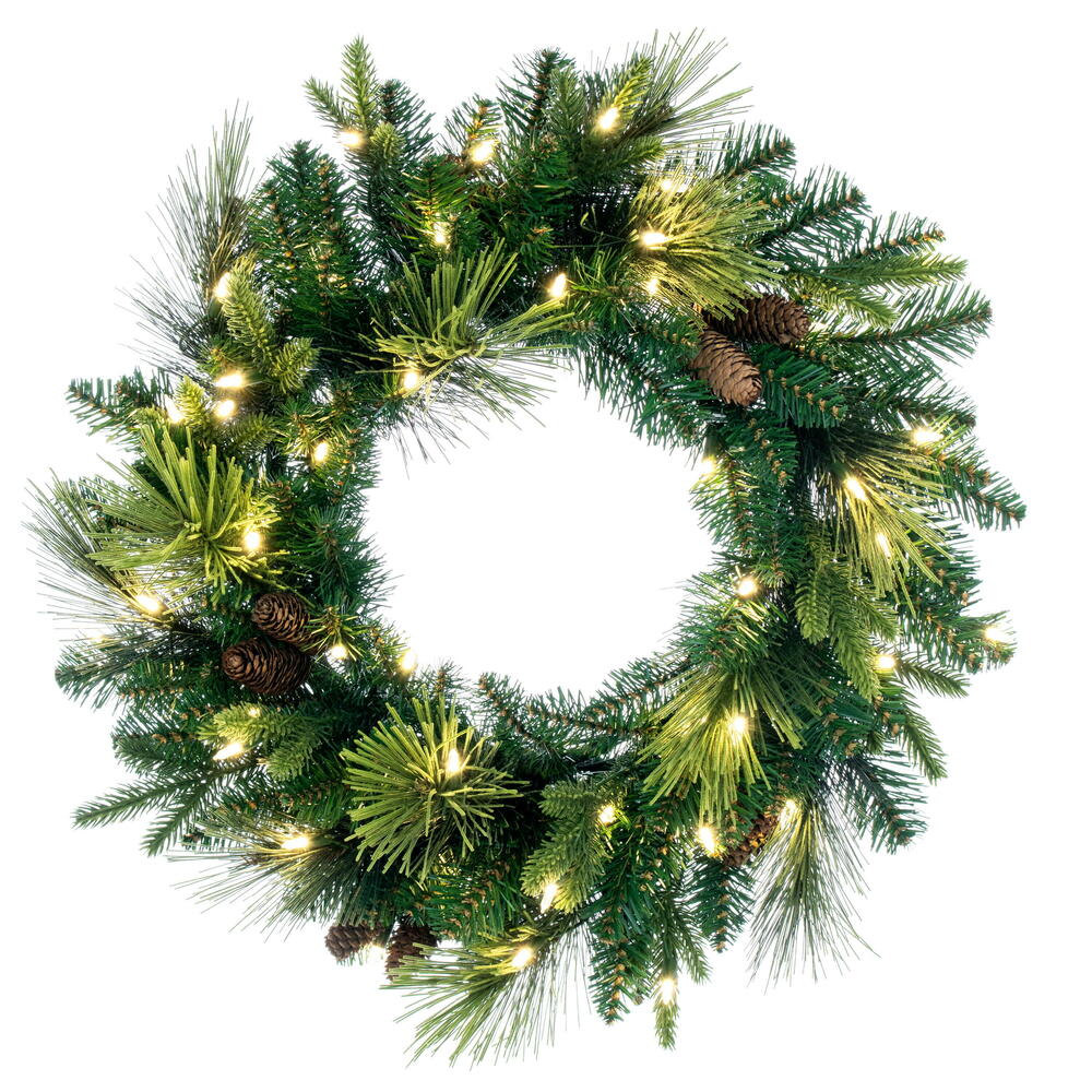 Vickerman Emerald Mixed Fir Artificial Wreath