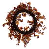 22" Orange Fall Leaves and Berry Wreath - view 6 of 6