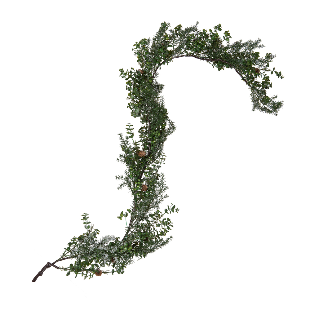Vickerman Artificial Green Snow Cedar and Eucalyptus Garland