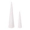 16" & 24" White Pearl Cone Tree 2/Set - view 1 of 3