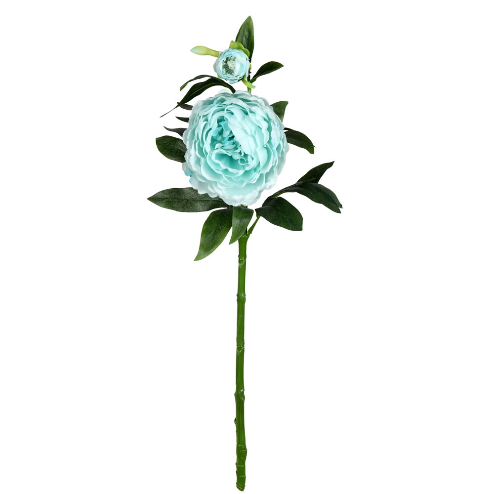 24" Blue Peony W/2 Blooms 3/pk
