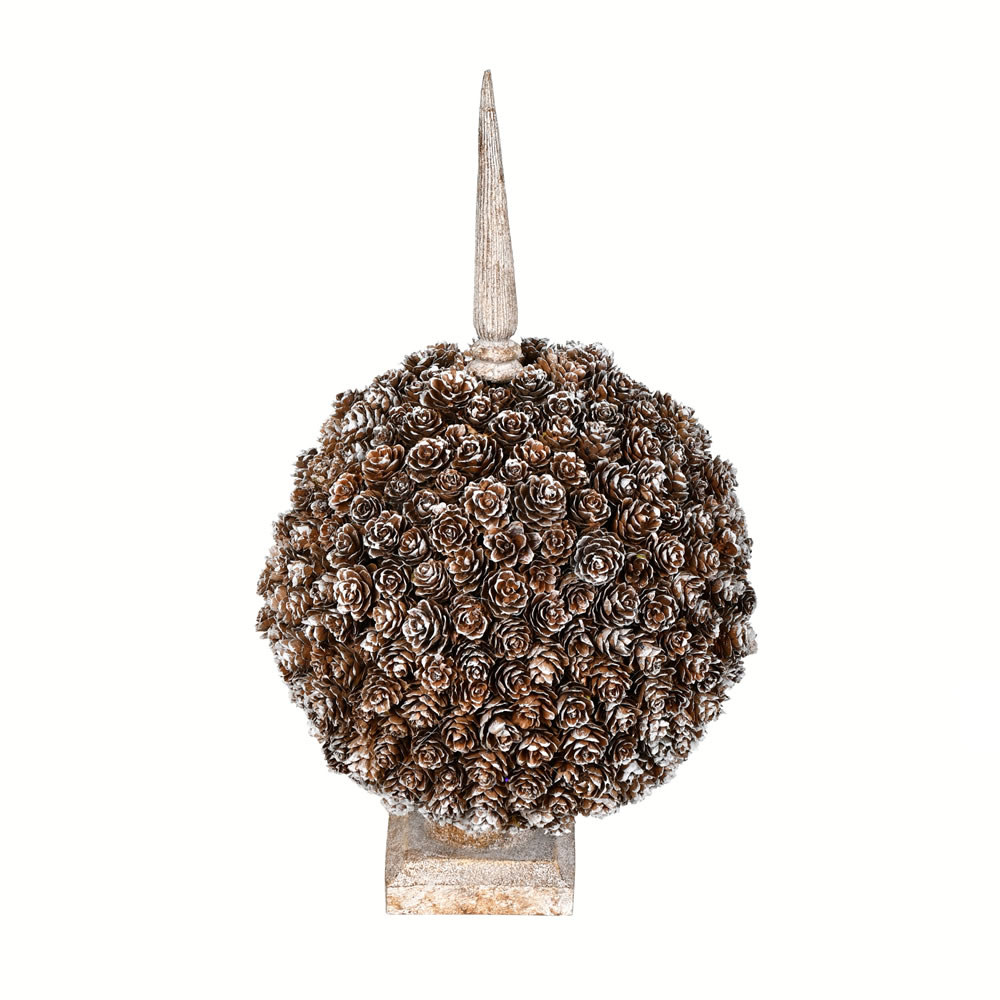 Vickerman Artificial Ball Cedar and Pine Cone Finial Stand