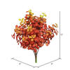 12" Plastic Leaf Bush-Red 3/pk - view 3 of 4