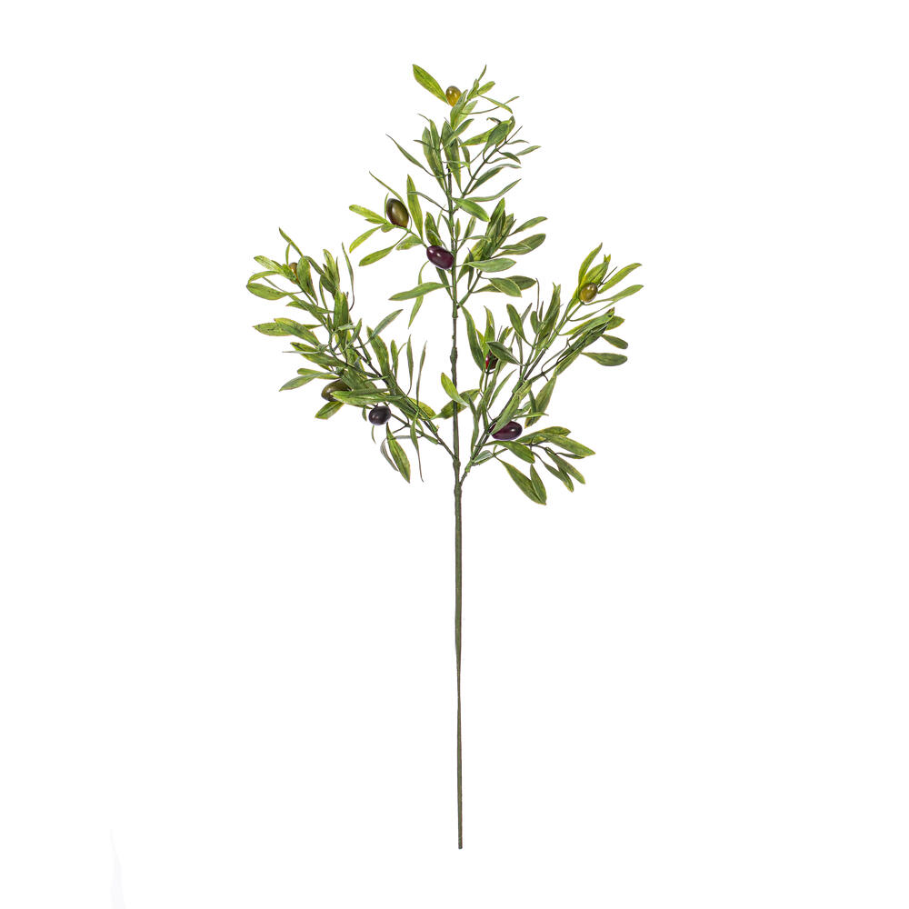 26" Green Olive Leaf Spray 3/pk