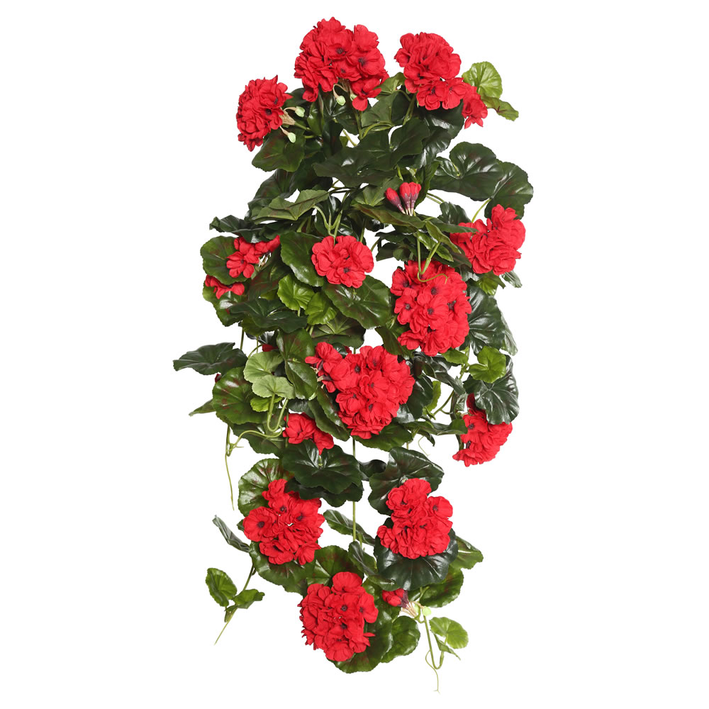 Vickerman Artificial Polyester Geranium Hanging Bush