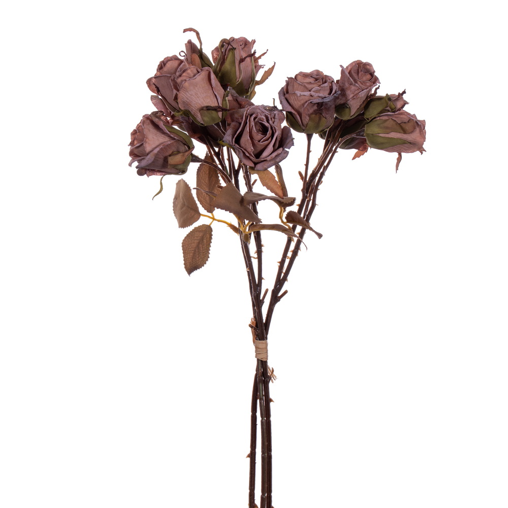 Vickerman Artificial 16.5" Dried Rose Bundle