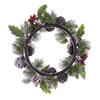 12" Frstd Berry/Pinecone/Pine Wreath - view 6 of 6