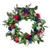 22" Red White Blue Floral Wreath - view 1 of 6