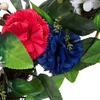 22" Red White Blue Floral Wreath - view 4 of 6
