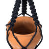 4.5" Terracotta Pot in Navy Rope Hanger - view 3 of 4