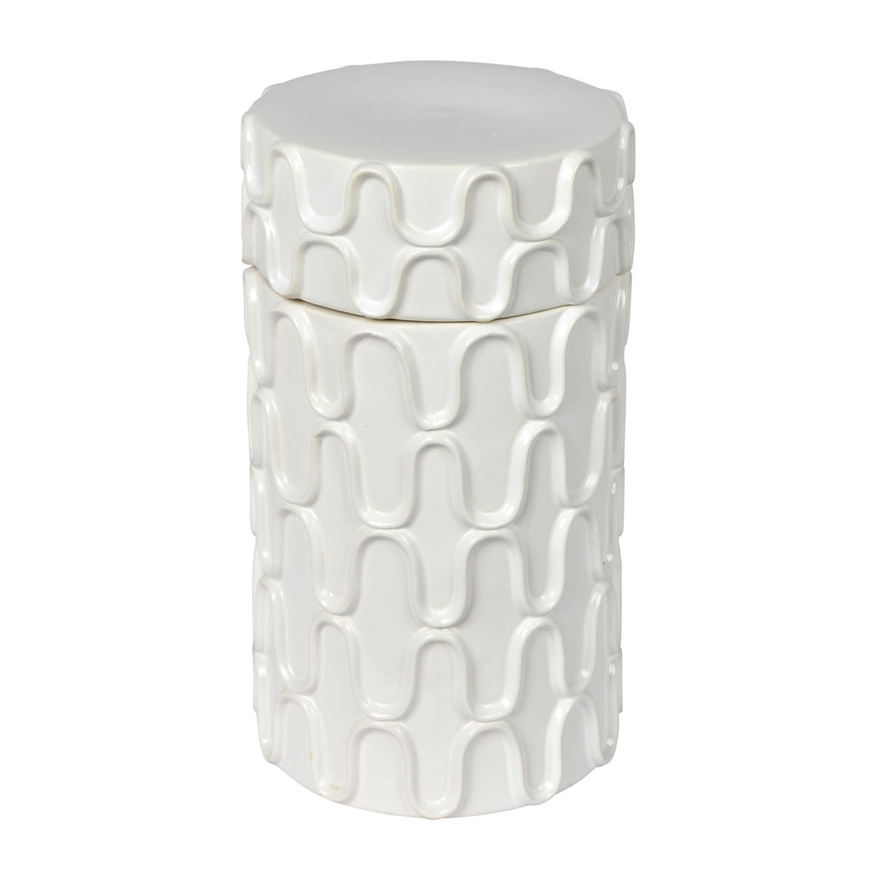 Vickerman White Ceramic Container with Lid