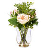 11" Pink Rose In Glass Pot - view 1 of 5