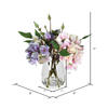 8" Light Pnk/Purp Hydrangea In Glass Pot - view 3 of 3