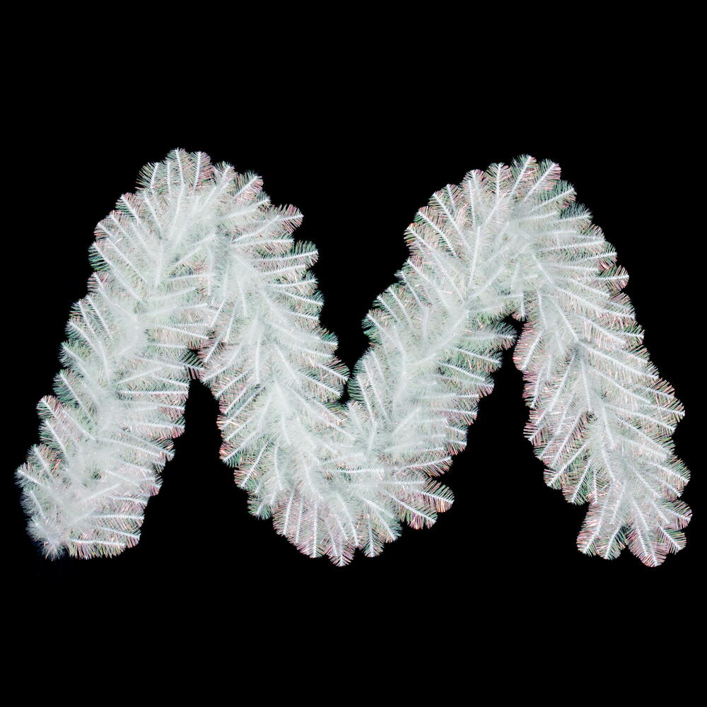 Vickerman White Iridescent Artificial Garland.