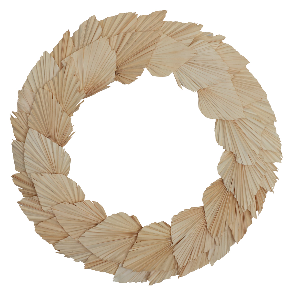 Vickerman 24" Natural Botanicals Palm Spear Wreath