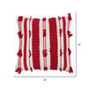 Vickerman Red and White Stripe Cotton Pillow - view 2 of 2