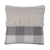 Vickerman Gray Plaid with Fringe Cotton Pillow - view 1 of 2