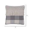 Vickerman Gray Plaid with Fringe Cotton Pillow - view 2 of 2