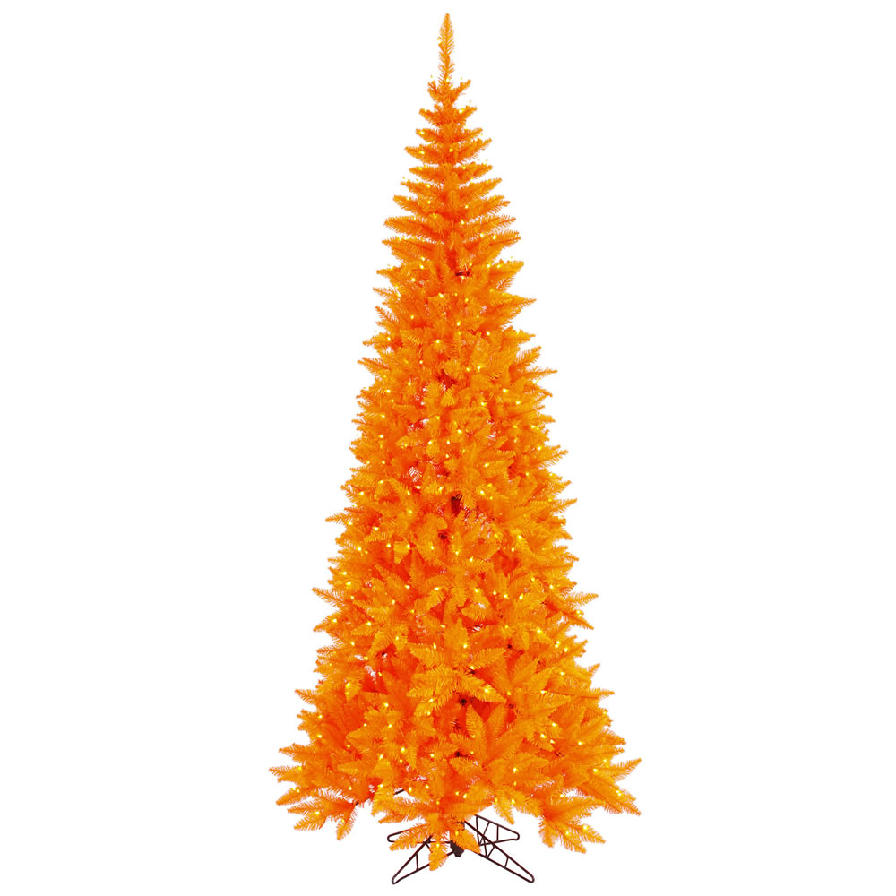 Vickerman Orange Fir Slim Artificial Christmas Tree