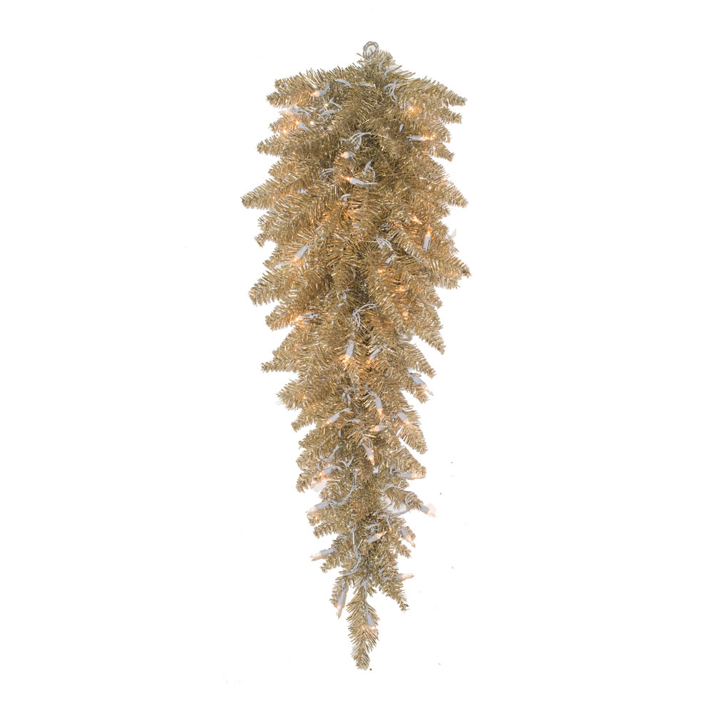 Vickerman Champagne Fir Artificial Christmas Teardrop