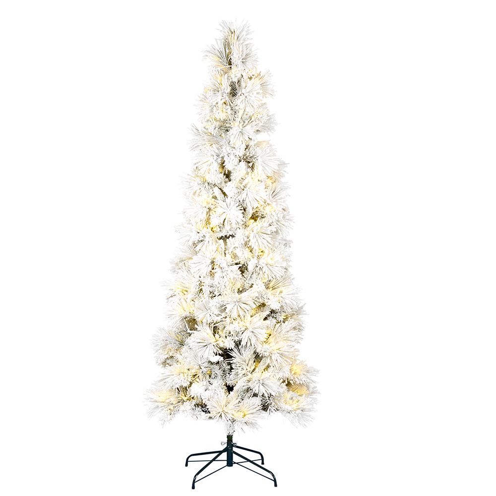 Vickerman Flocked Atka Pine Pencil Artificial Christmas Tree