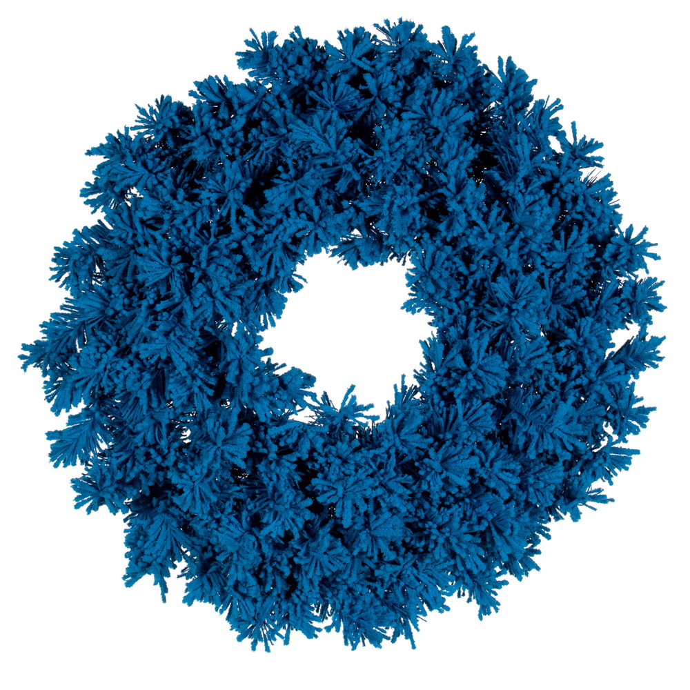 Vickerman Flocked Turquoise Fir Artificial Wreath