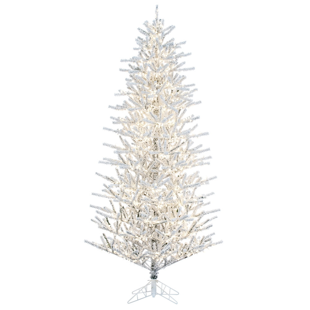 Vickerman Artificial Flocked Slim Pistol Pine Christmas Tree