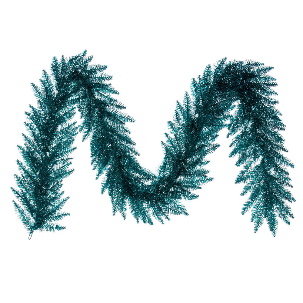 Vickerman 9' x 14" Aqua Tinsel Artificial Garland