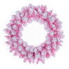 Vickerman Flocked Pink Pencil Fir Artificial Wreath - view 1 of 5