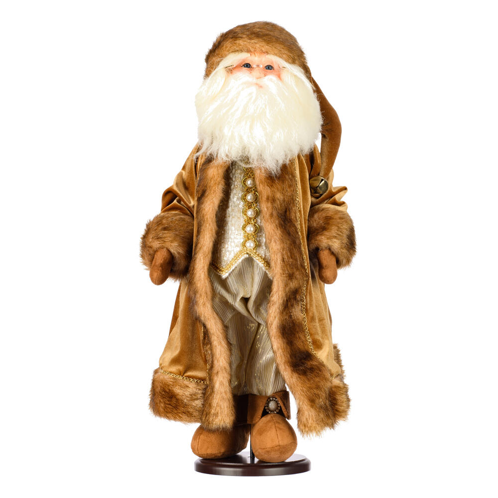 Vickerman Mocha Velvet Santa Doll with Stand