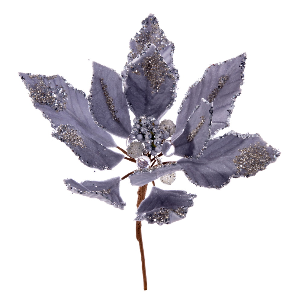 Vickerman Double Sided Artificial Velvet Poinsettia Pick