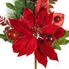 Vickerman Poinsettia Ball and Fern Decorated Spray - view 2 of 3