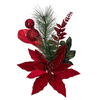 Vickerman Poinsettia Ball and Fern Decorated Garland - view 3 of 5