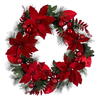 Vickerman Poinsettia Ball and Fern Decorated Wreath - view 1 of 6