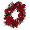 Vickerman Poinsettia Ball and Fern Decorated Wreath - view 4 of 6
