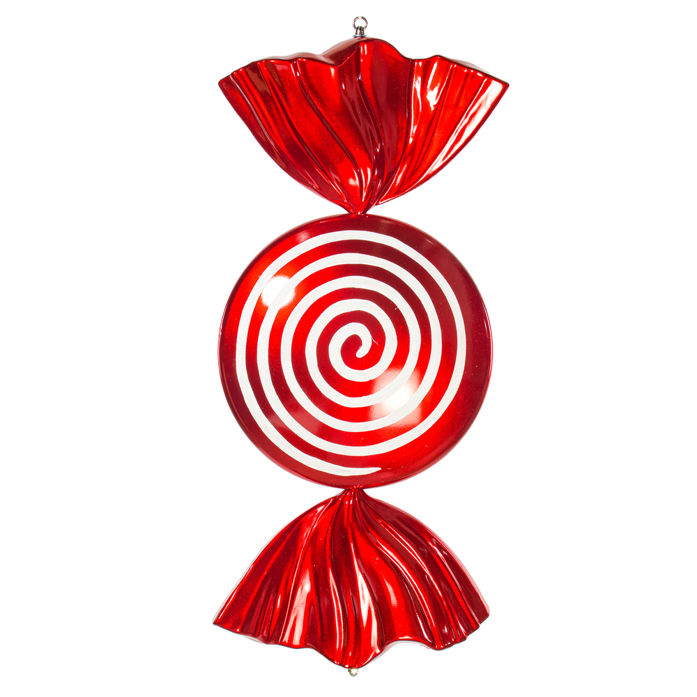 Vickerman Flat Peppermint Candy Christmas Ornament