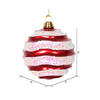 Vickerman Stripe Candy Glitter Wave Ball Christmas Ornament - view 3 of 3