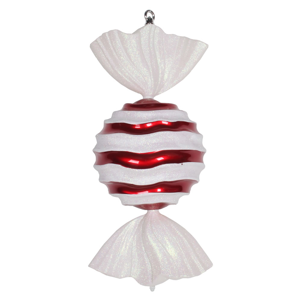 Vickerman 18.5" Striped Wave Candy Christmas Ornament