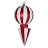 Vickerman 12" Striped Shiny Ball Finial Ornament - view 1 of 2