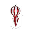 Vickerman 12" Striped Shiny Ball Finial Ornament - view 2 of 2