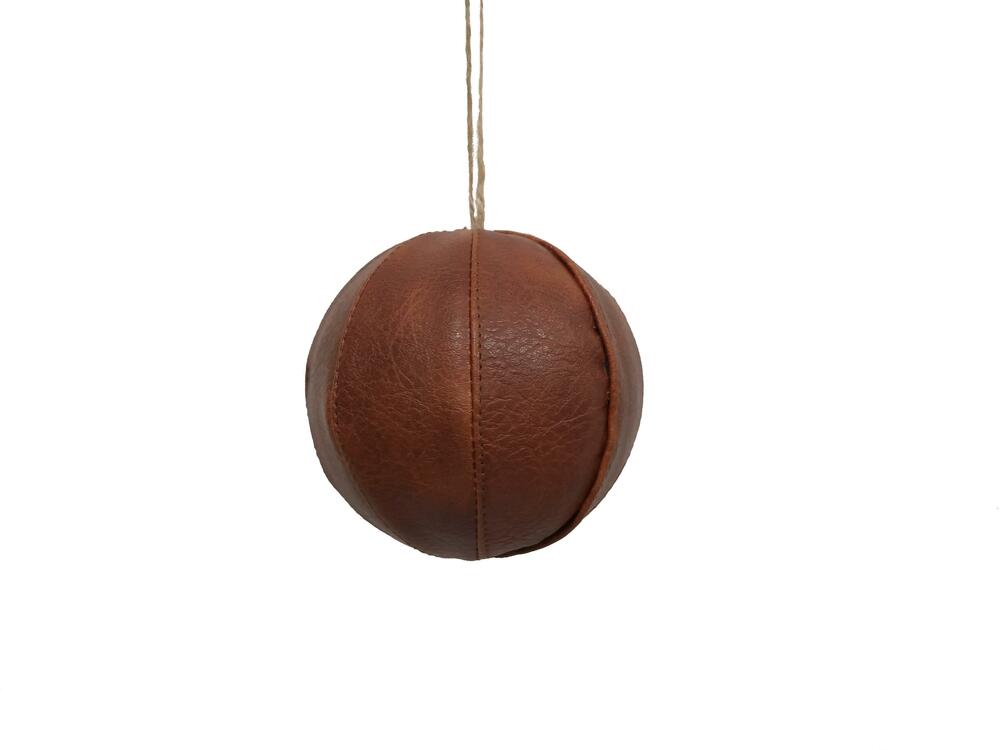 Vickerman Leather Ball Ornament, 4 pieces per bag