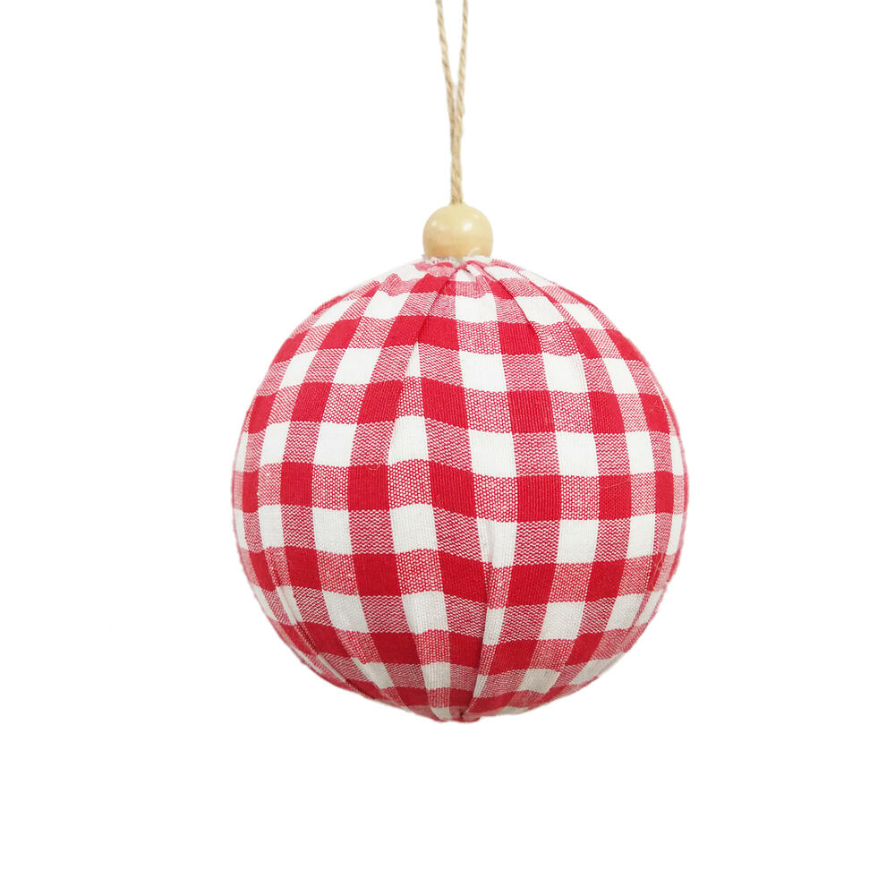 Vickerman Plaid Cloth Ball Ornament