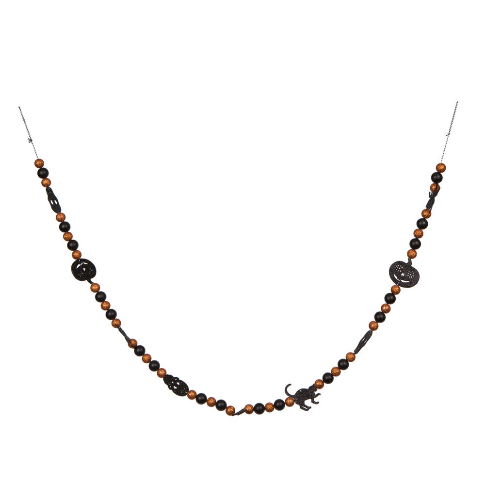 Vickerman 6' Orange and Black Halloween Garland