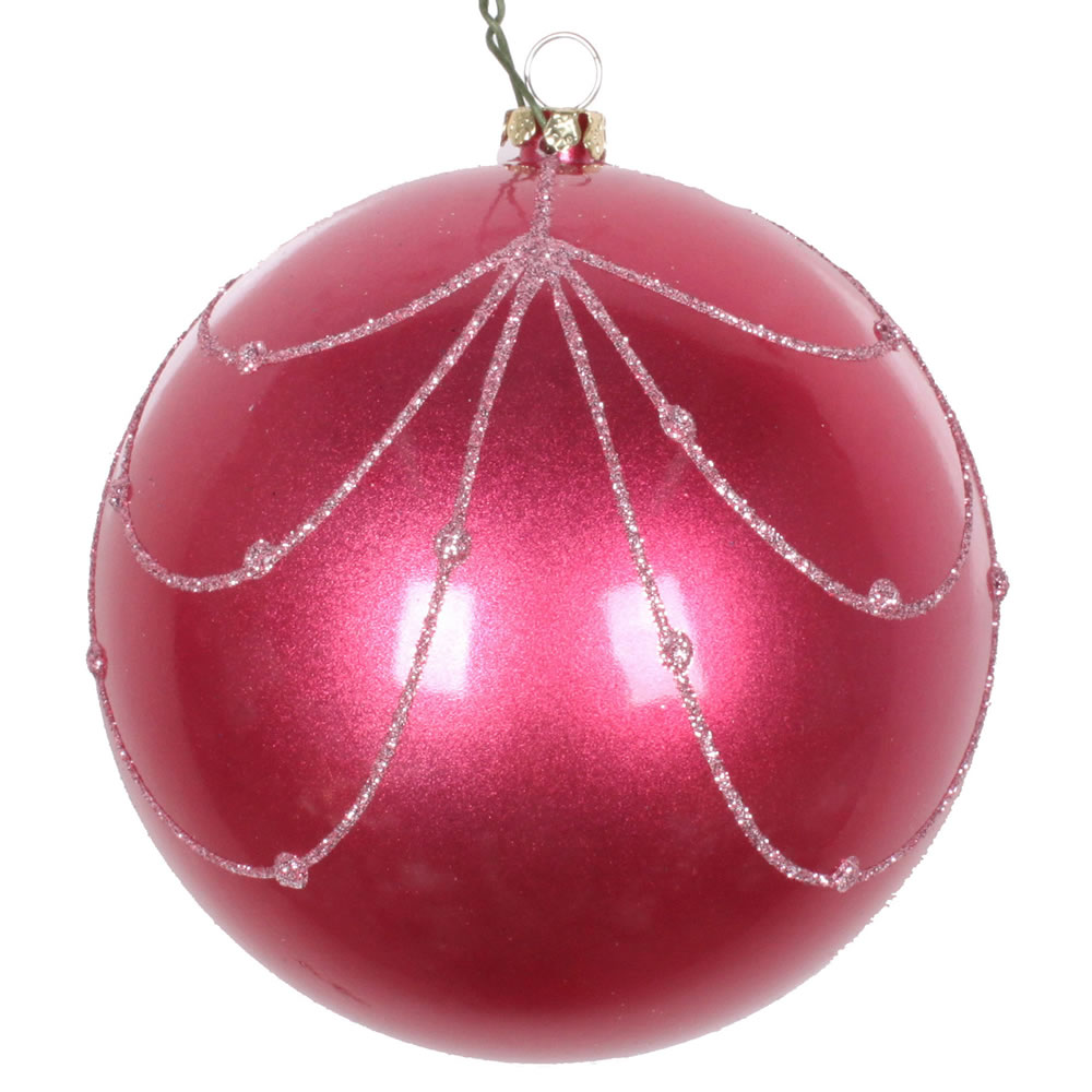 Vickerman Candy Glitter Curtain Ball Ornament