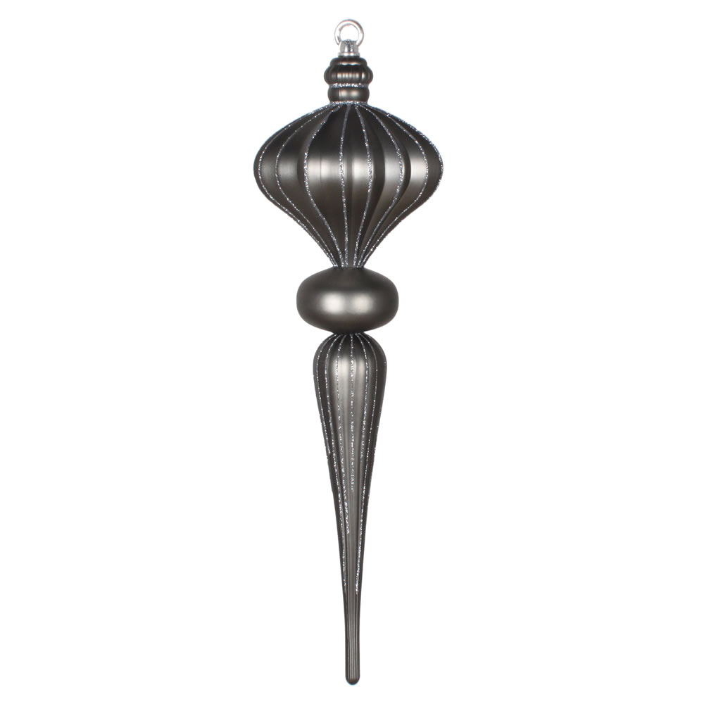 Vickerman 21" Matte Finial Ornament with Glitter Accents