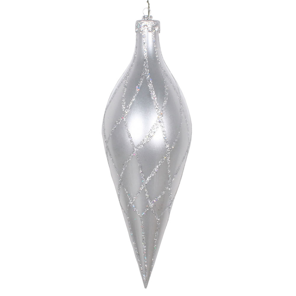 Vickerman 12" Glitter Net Finial Christmas Ornament